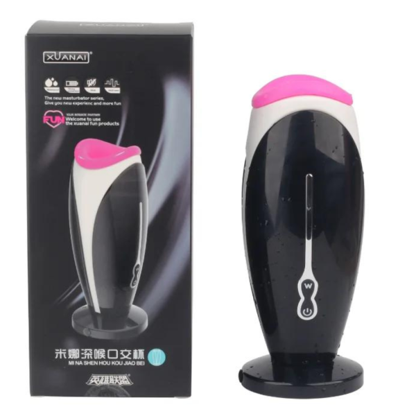 Masturbador Masculino Modelo Oral Com Vibrador 12 Velocidades Xuanai