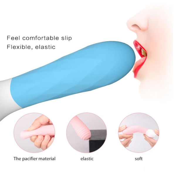 Mini Vibrador Estimulador Ponto G e Clitóris 9 Velocidades Azul - Image 5