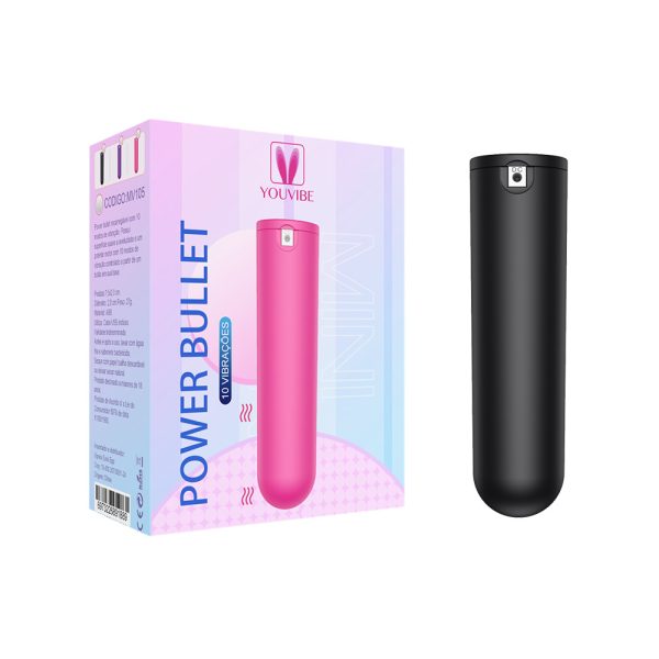 Power Bullet Preto Recarregável com 10 Modos de Vibração - Image 6