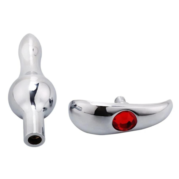 Plug Anal Aço Esfera Ondulada e Alça de Segurança Rosqueável - Image 3