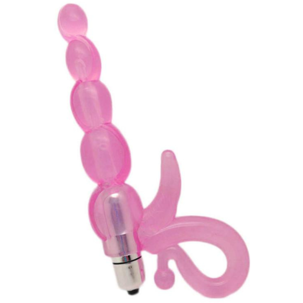 Vibrador Plug Anal Escalonado em Silicone com Bullet a Pilha