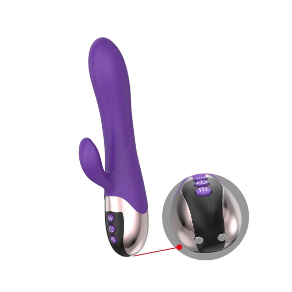 Vibrador Rosa Com Estimulador Clitoriano e Ponto G USB 7 Velocidades - Image 6