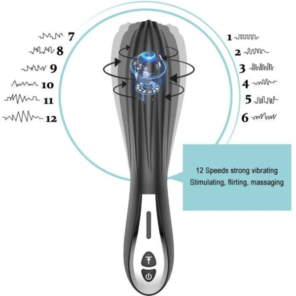 Vibrador Ponto G Preto Silicone Macio 12 Vibrações Potente - Image 2