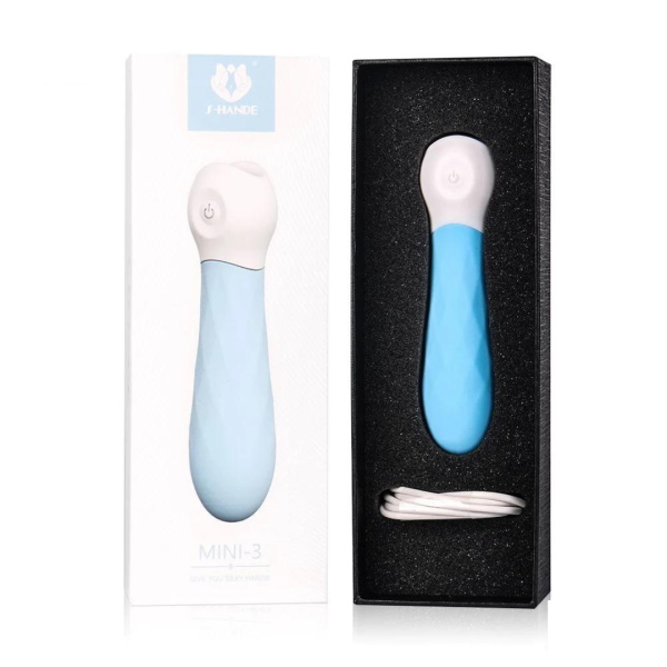 Mini Vibrador Estimulador Ponto G e Clitóris 9 Velocidades Azul