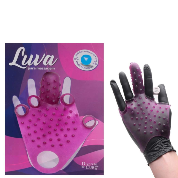 Luva de Silicone Massageadora Com Dado Diversão ao Cubo