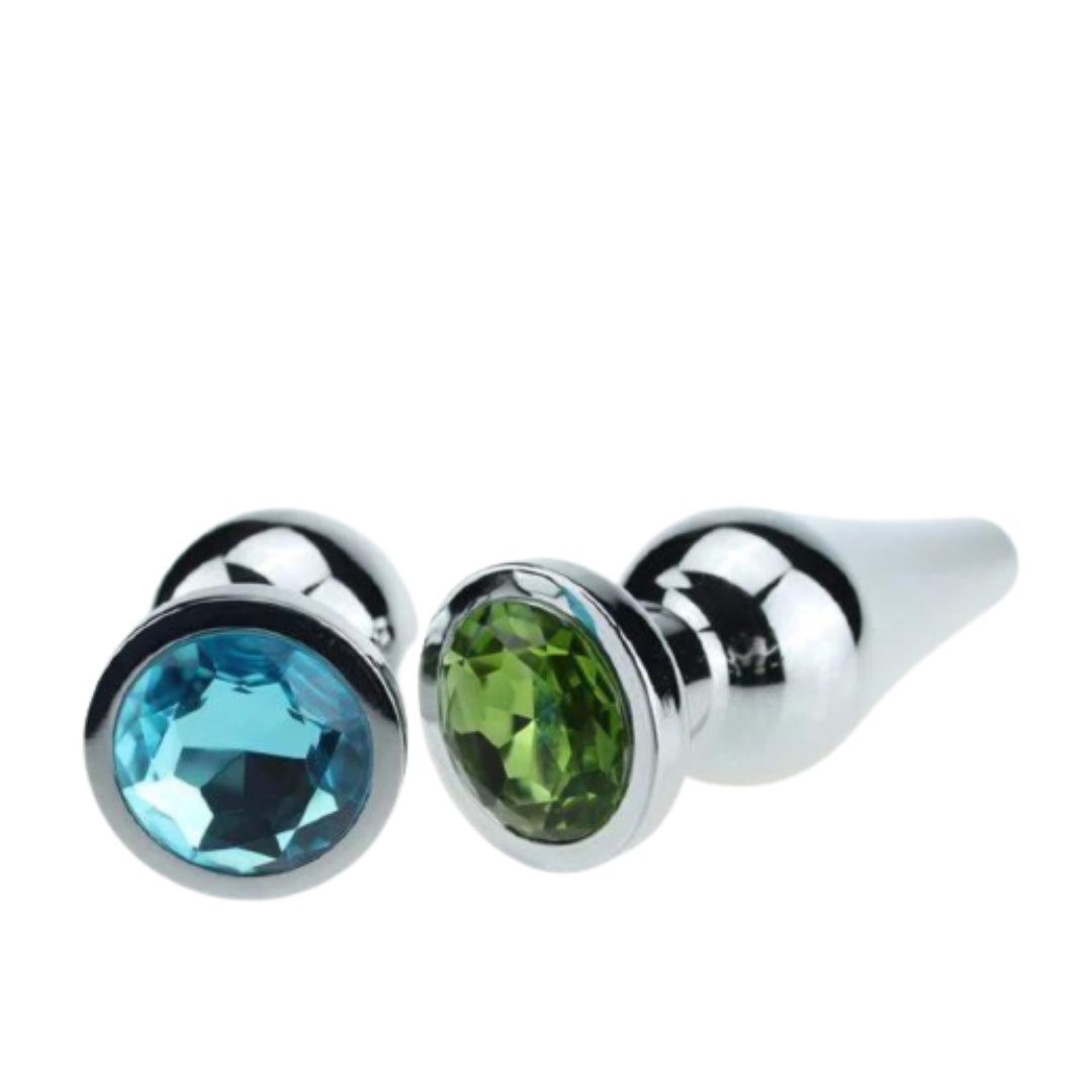 Plug Anal Conico em Aço liso Com Pedra Brilhante 13 x 4,5 Cm - Imagem 4