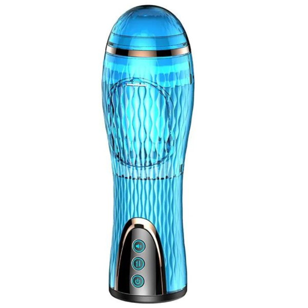 Masturbador Masculino Xuanai Azul Vagina Vai e Vem Com Vibrador - Image 5