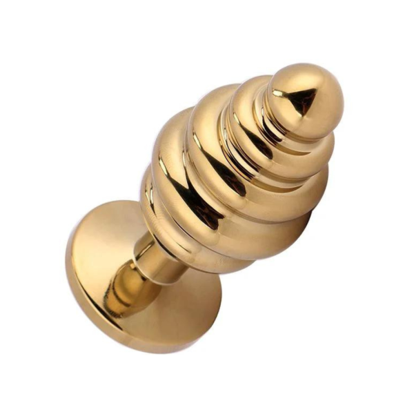Plug Anal Metal Aço Dourado Com Pedra Colorida 9x4 Cm - Image 4