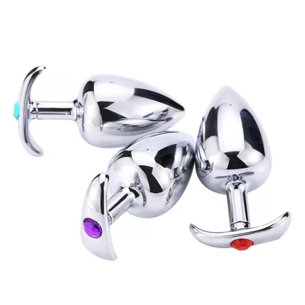 Plug Anal de Luxo Com Alça de segurança e Joia Tamanho M - Image 6