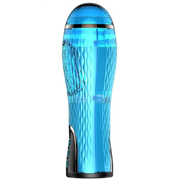 Masturbador Masculino Xuanai Azul Vagina Vai e Vem Com Vibrador - Image 3