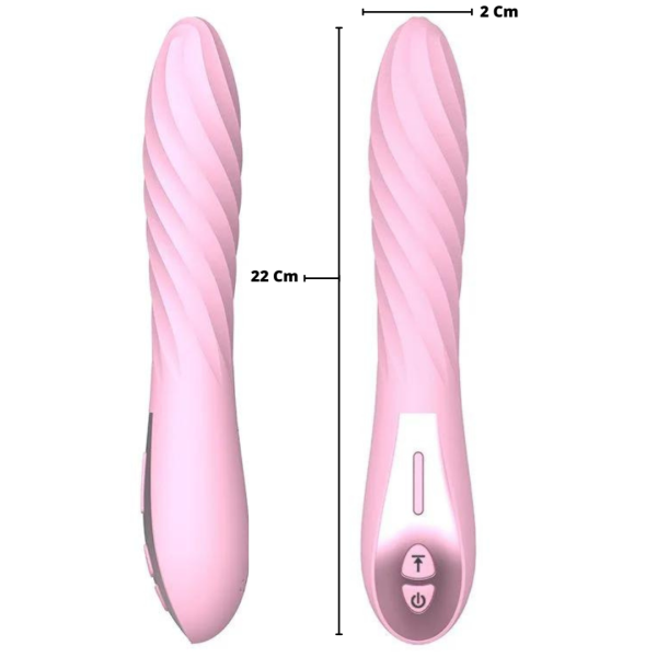 Vibrador Massageador Ponto G Espiral Rosa 12 Velocidades