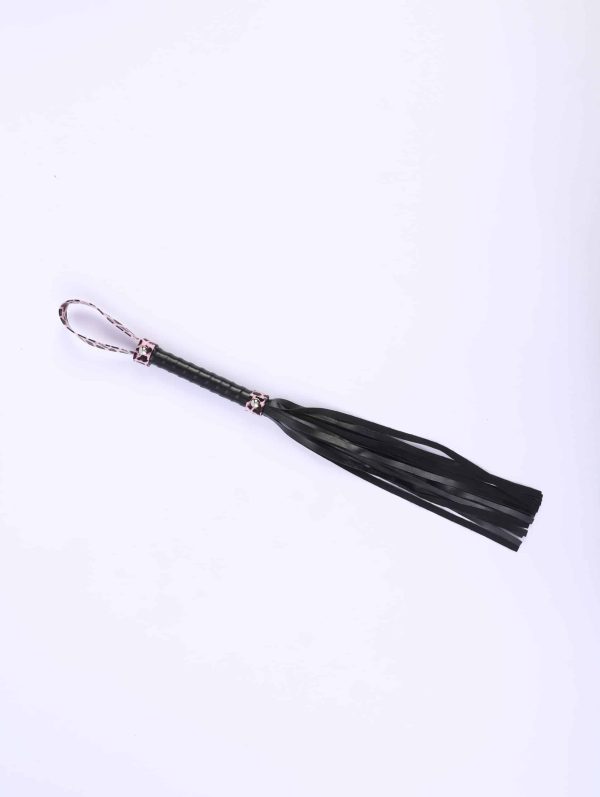 Chicote Bdsm Em Tiras no Modelo Flogger Preto Leopardo Negro - Image 2