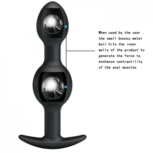 Plug Anal com Duas Esferas com Peso Interno - PRETTY LOVE - Image 3