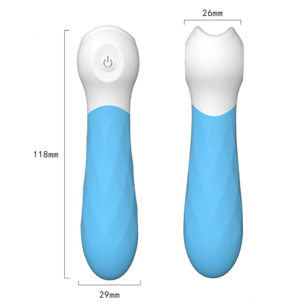 Mini Vibrador Estimulador Ponto G e Clitóris 9 Velocidades Azul - Image 2
