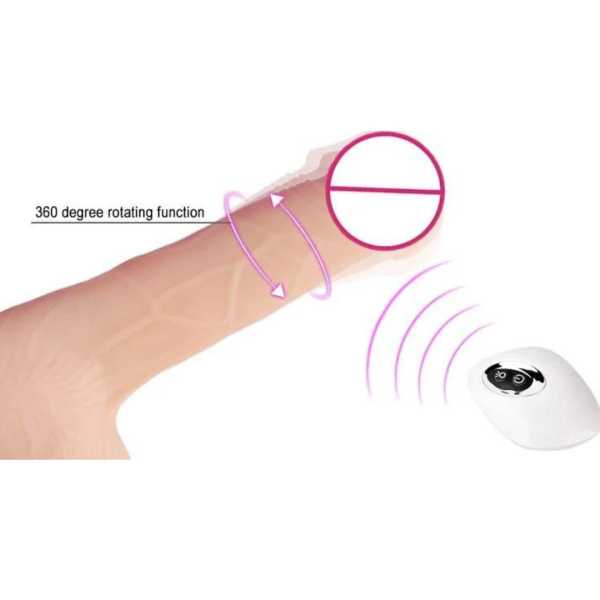 Penis Realístico Com Vibrador Ventosa Com Aquecimento Interno - Image 2