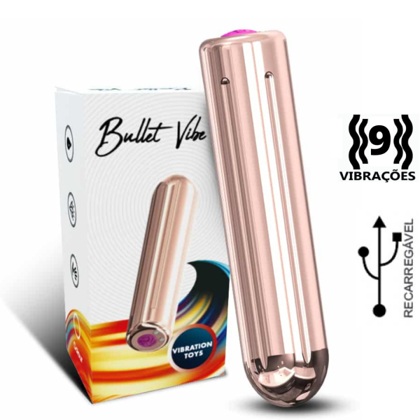 Vibrador Bullet Vibe Recarregável com 9 Modos de Vibração