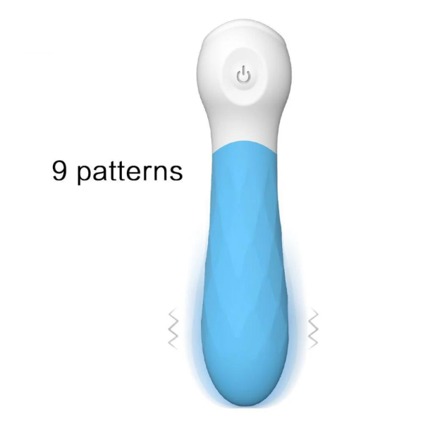 Mini Vibrador Estimulador Ponto G e Clitóris 9 Velocidades Azul - Image 3