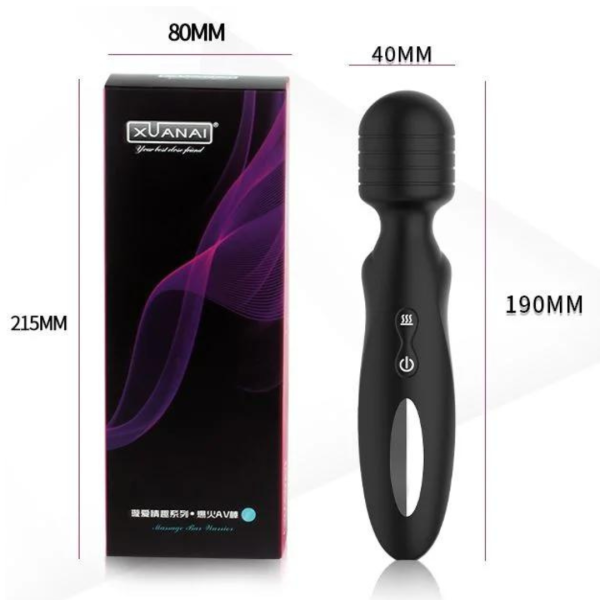 Varinha Magica Preto Estimuladora Corporal Magic Wand 12 Vibrações - Image 3