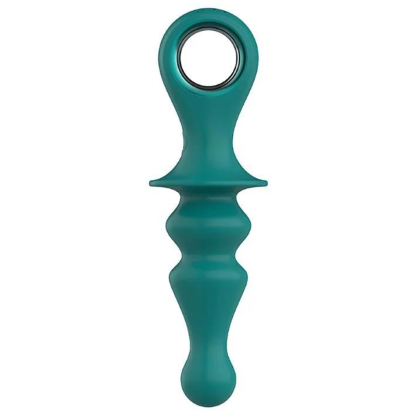 Plug Anal Vibrador Estimulador Verde Ondulado Com Orifício Xuanai - Image 6