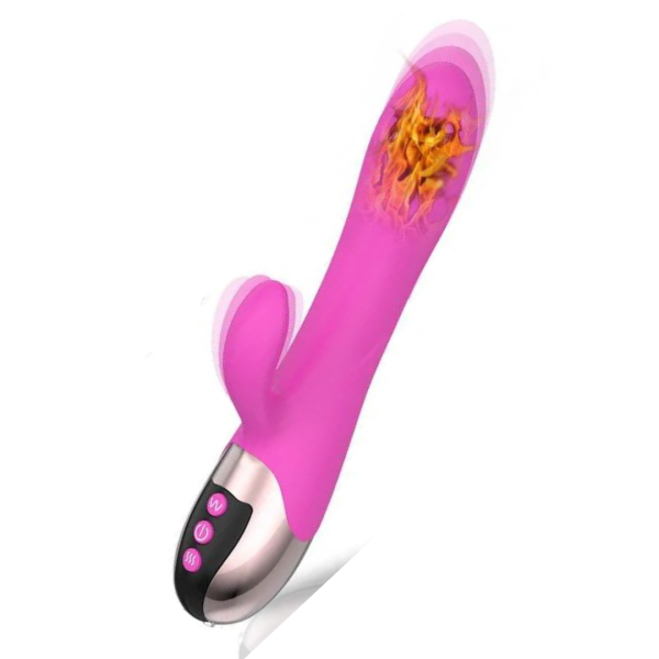 Vibrador Rosa Com Estimulador Clitoriano e Ponto G USB 7 Velocidades - Image 3