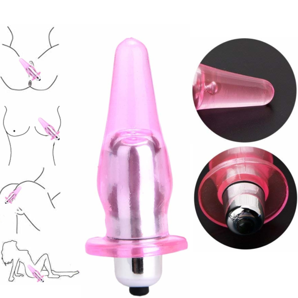 Vibrador Plug Anal Iniciante em Silicone com Bullet a Pilha