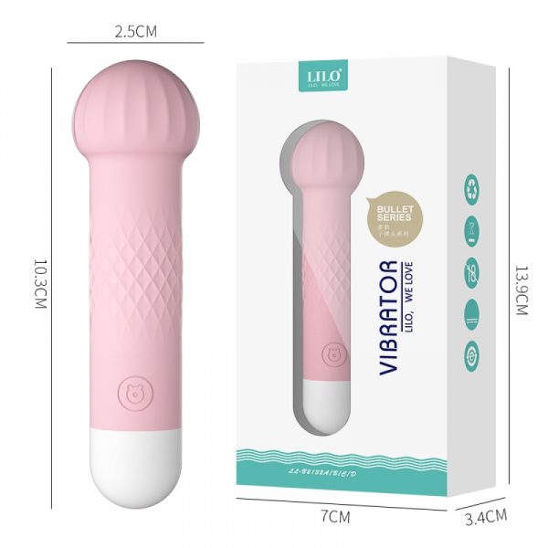 Mini Vibrador Formato Cogumelo Recarregável 10 Vibração LILO