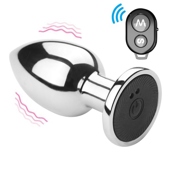 Plug Anal Metal Cromado Luxo 10 Vibrações USB Com Controle