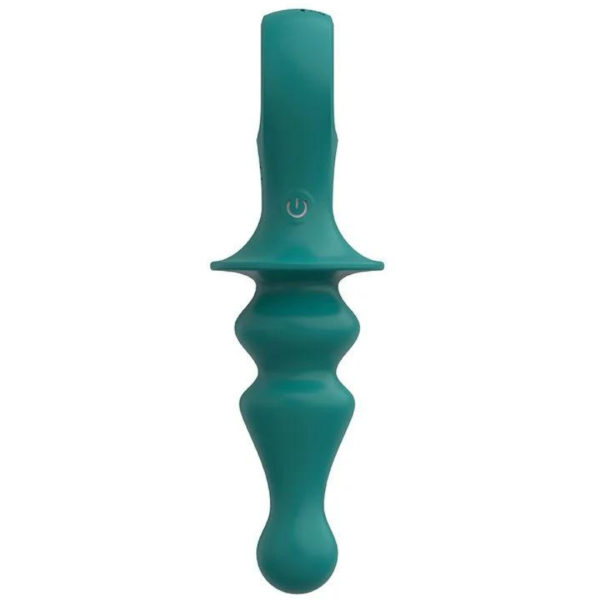 Plug Anal Vibrador Estimulador Verde Ondulado Com Orifício Xuanai - Image 3