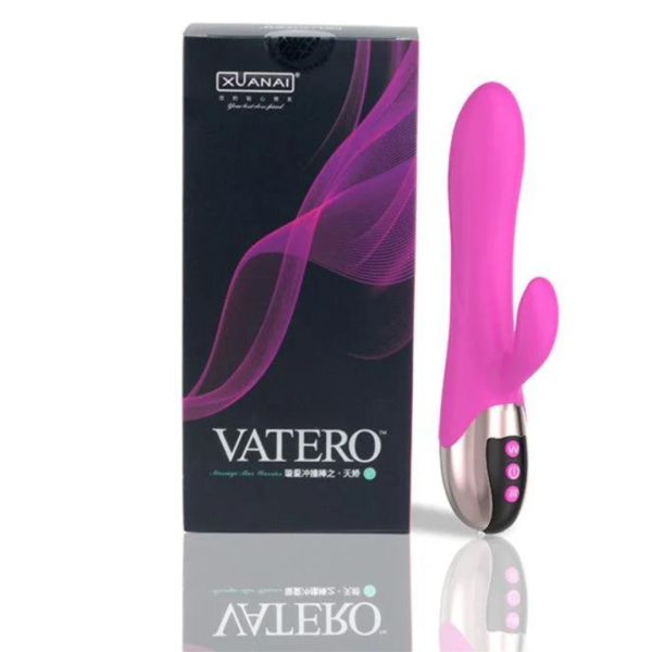 Vibrador Rosa Com Estimulador Clitoriano e Ponto G USB 7 Velocidades