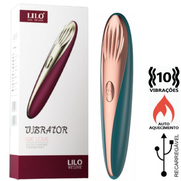 Vibrador Massageador Com Aquecimento 10 vibrações USB - LILO