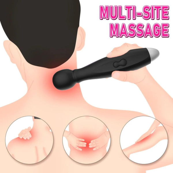 Vibrador Clitoriano Massageador Varinha Magica Preto 9 Velocidades - Image 2