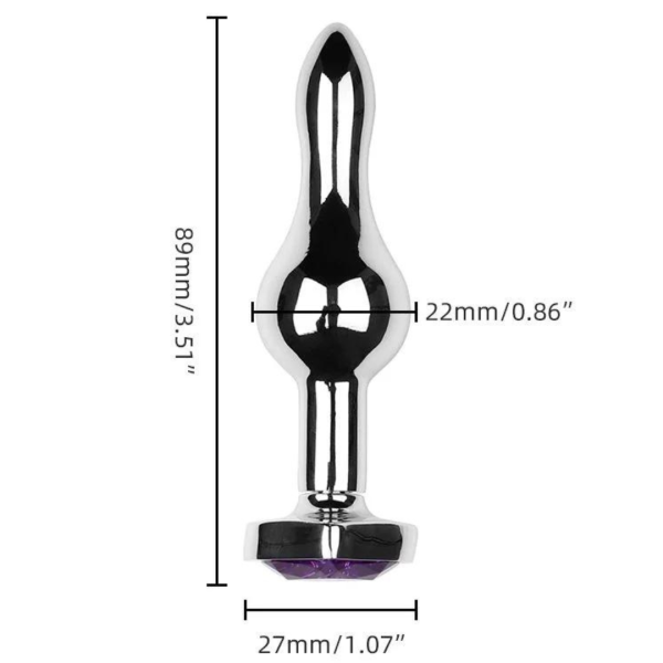 Plug Anal Com Esfera e Pedra Naipe Espadas 9 x 2,2 Cm - Image 2