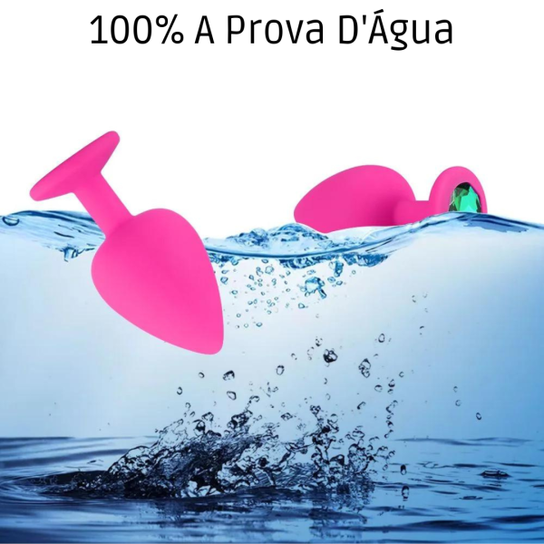 Plug Anal Médio 8x3,5Cm Silicone Flexível Rosa Pedra Removível - Image 6
