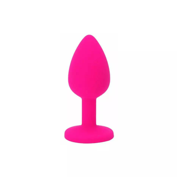 Plug Anal P 7x2,8 Cm Silicone Pink Pedra Removível - Image 4
