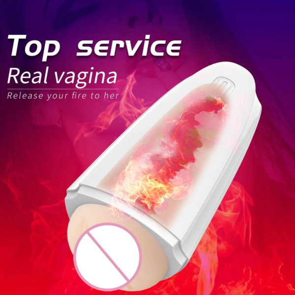 Masturbador Xuanai Vagina Com Auto aquecimento 12 Vibrações Preto - Image 3