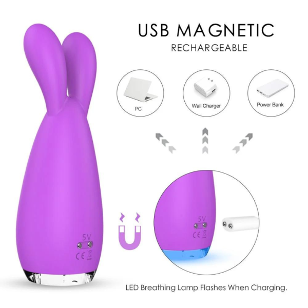 Vibrador Massageaodor de Clitóris Coelhinho 9 Vibrações Reba - Image 5
