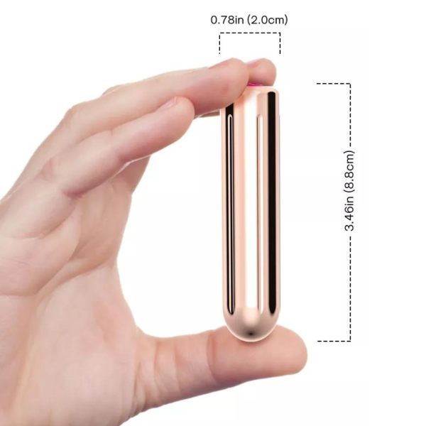 Vibrador Bullet Dourado Recarregável 9 Vibração Com Controle - Image 5