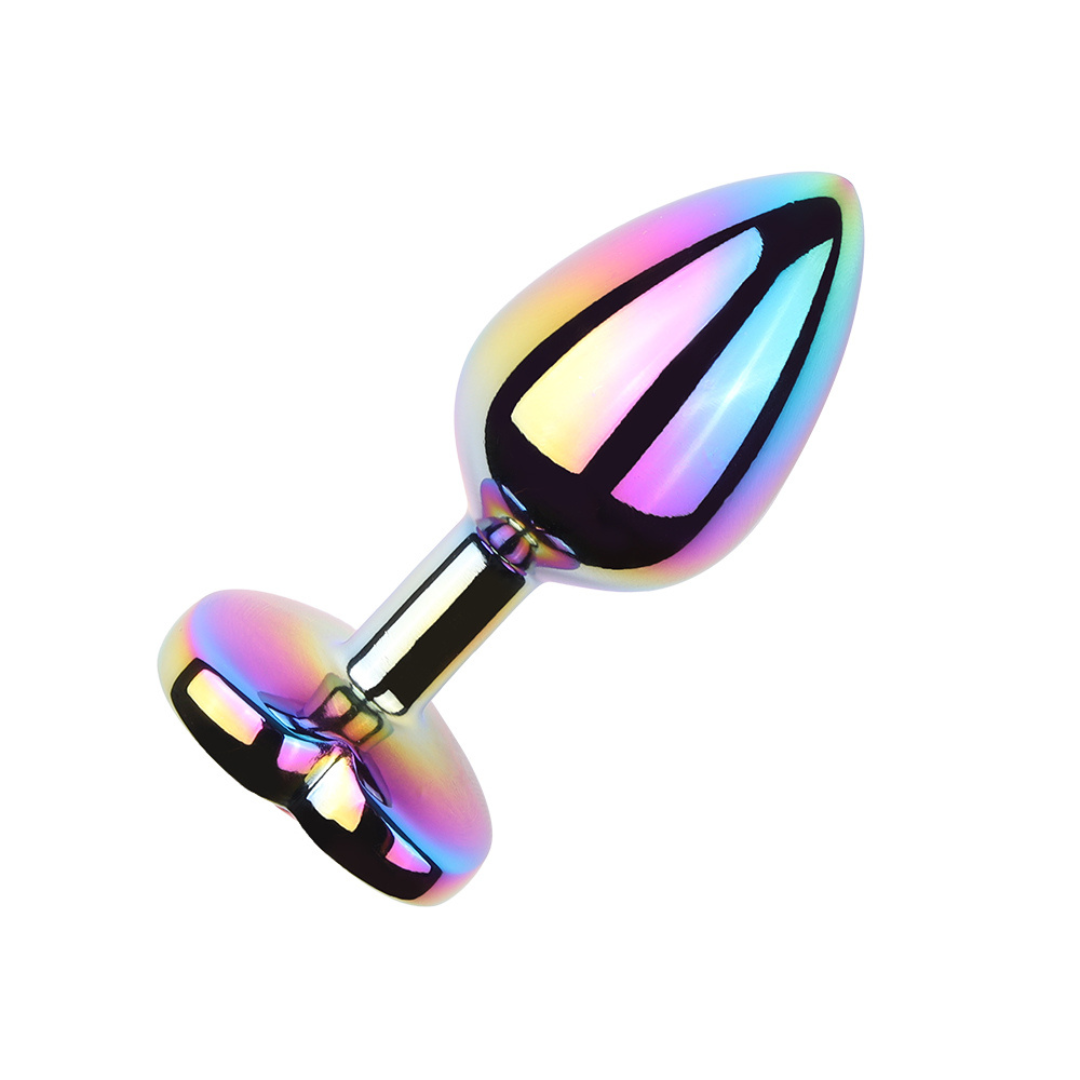 Plug anal Pequeno De aço Colorido Joia Formato de Coração - Imagem 5