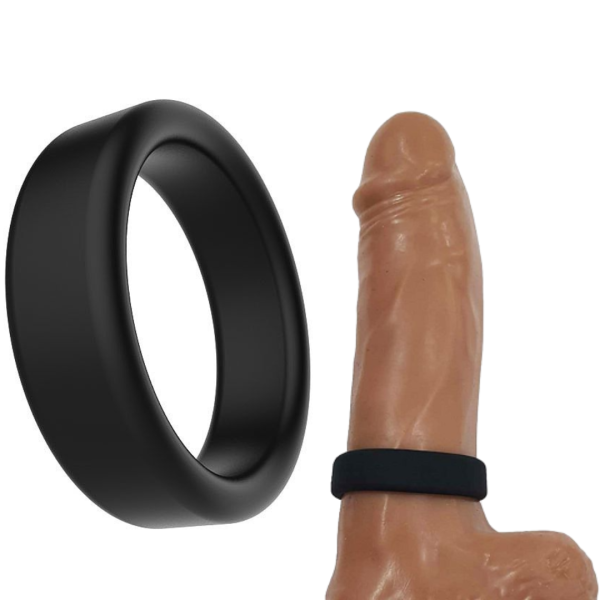 Anel Peniano de Silicone Flexível e Resistente 3,5CM - Preto
