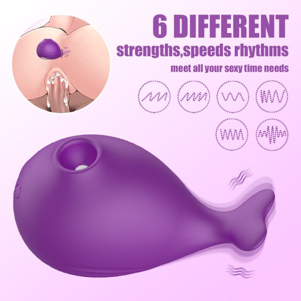 Vibrador Formato Baleia Sugador de 7 Velocidade Recarregável - Image 9