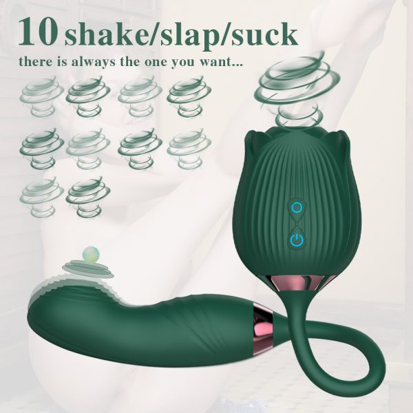 Vibrador Flor Ponta Dupla Funções Com Sugador e Aquecimento - Image 10
