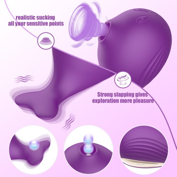 Vibrador Formato Baleia Sugador de 7 Velocidade Recarregável - Image 4