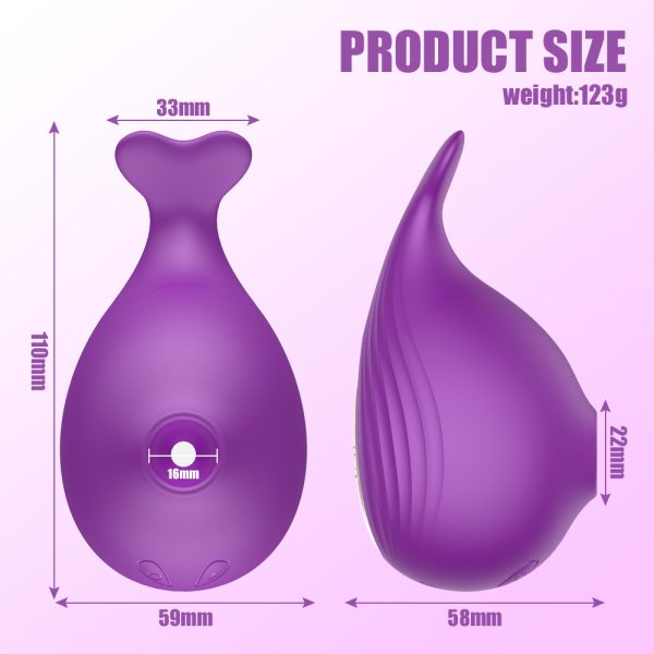 Vibrador Formato Baleia Sugador de 7 Velocidade Recarregável - Image 2