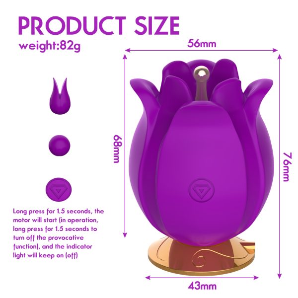 Vibrador Flor 02 Capas Estimuladoras de Clitóris 10 Vibração - Image 9