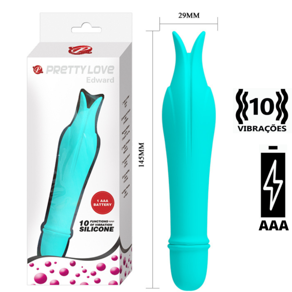 Mini Vibrador com Duas Pontas e 10 Modos de Vibração – PRETTY LOVE EDWARD
