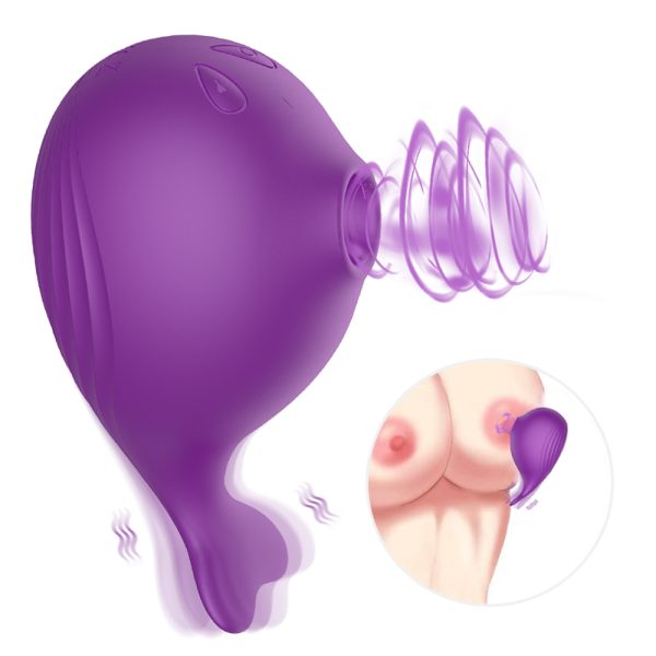 Vibrador Formato Baleia Sugador de 7 Velocidade Recarregável