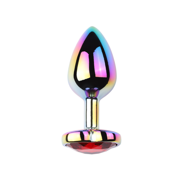 Plug anal Médio De aço Colorido com Joia Formato de Coração - Image 5