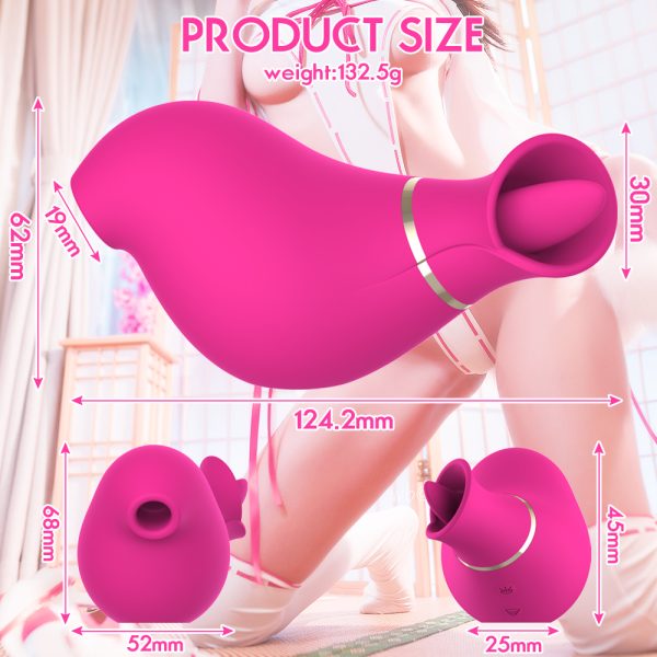 Vibrador Duplo Com 10 Funçaõ de Sucção e Língua Estimuladora - Image 9