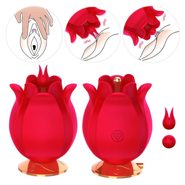 Vibrador Flor 02 Capas Estimuladoras de Clitóris 10 Vibração