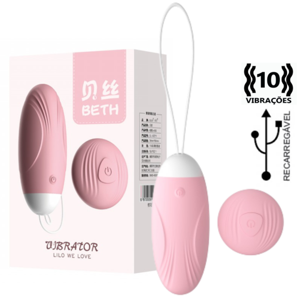 Vibrador Capsula Recarregável + Controle 10 Vibração - Beth